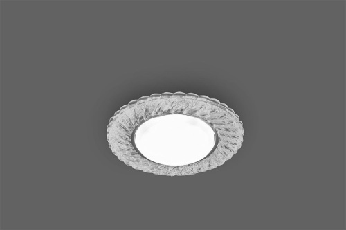 Светильник встраиваемый с белой LED подсветкой Feron CD4021 потолочный GX53 без лампы прозрачный фото 4