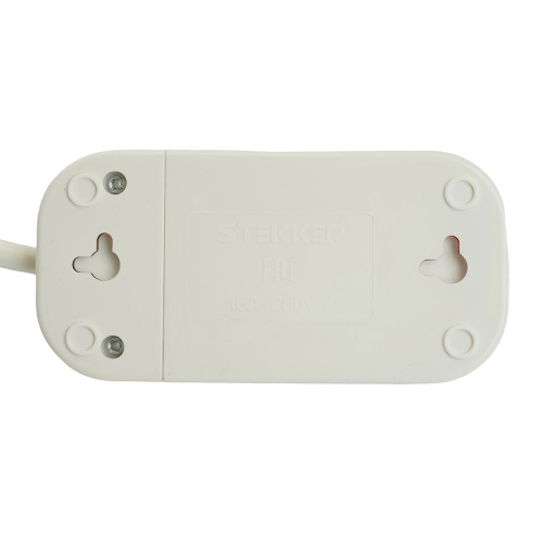 Удлинитель двухместный с/з  STEKKER HM06-21-02 3x1мм2, 2м, серия Home (У10-001), белый фото 4