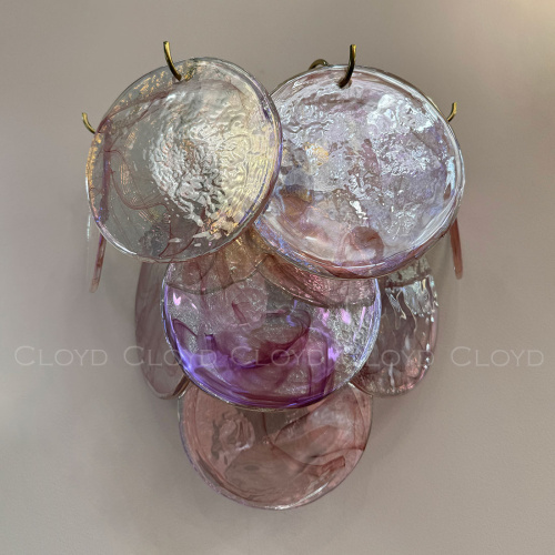 Бра Cloyd LINZE-B W2 / выс. 32 см - латунь - розов.стекло (арт.20481) фото 6