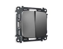 Комплект механизма 2-кл выключателя AMBRELLA VOLT OMEGA Антрацит серый QUANT (OP6530, VM115) MO653010