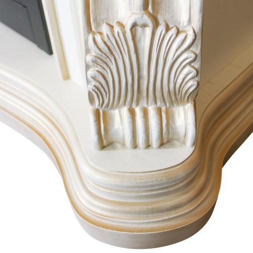 Каминокомплект BARCELONA/БАРСЕЛОНА Бежевый дуб с золотой патиной с очагом Электроочаг EPSILON/ЭПСИЛОН 33 фото 6