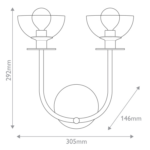 Бра Alora Mood, Арт. ALM-SYLVIA-2WB-BK-CL фото 2