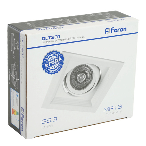 Светильник встраиваемый Feron DLT201 потолочный MR16 G5.3 белый фото 2