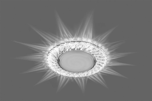 Светильник встраиваемый с белой LED подсветкой Feron CD4021 потолочный GX53 без лампы прозрачный фото 2