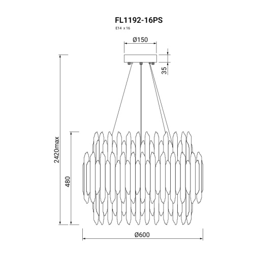 Люстра подвесная Selena FL1192-16PS фото 3