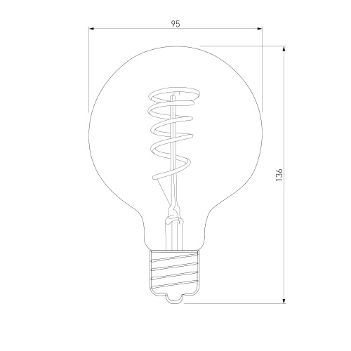 Филаментная светодиодная лампа Dimmable G95 5W 2700K E27 тонированная BLE2747 фото 3 Филаментная светодиодная лампа Dimmable G95 5W 2700K E27 тонированная BLE2747 фото 3