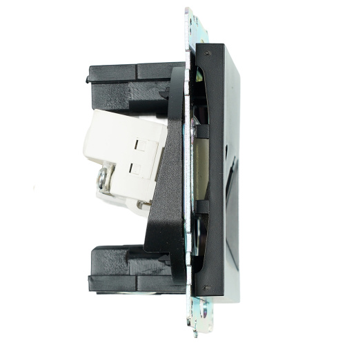Розетка TV + компьютерная RJ-45 (механизм), STEKKER GLS00-7106-05, серия Катрин, черный фото 4