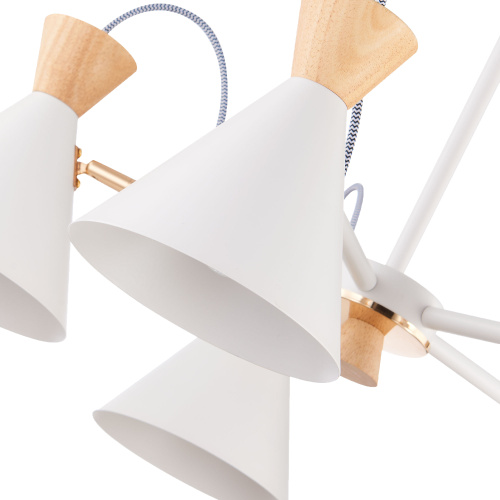 SLE125102-05 Светильник потолочный Белый, Золотистый/Белый, Светлое дерево E14 5*40W MODICA фото 3