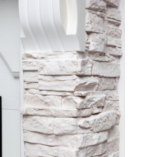 Каминокомплект ATHENA CORNER/АТЛАНТА УГЛ. GR Белый с очагом Электроочаг EVRIKA 25.5 фото 5