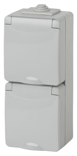 Розетка ЭРА Эксперт 2х2P E IP65 16A 250V 11-2607-03 Б0036002