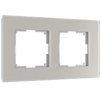 Рамка из стекла на 2 поста Senso дымчатый soft-touch W0023117