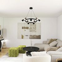 8237/9 COMFI LN26 256 черный, металл Светильник подвесной GU10 LED 9*7W 220V ILMINA