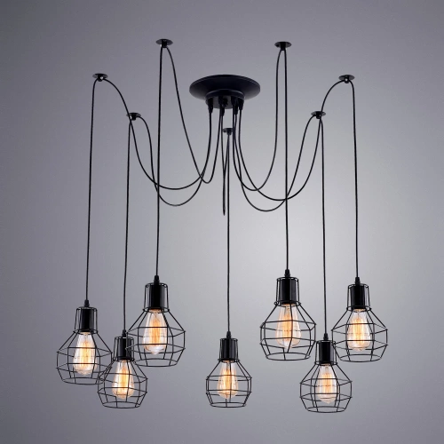 Подвесная люстра Arte Lamp SPIDER A1109SP-7BK фото 2 Подвесная люстра Arte Lamp SPIDER A1109SP-7BK фото 2
