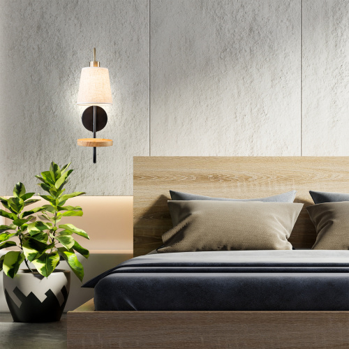 Настенный светильник Escada 582/1A E14*40W Black/Brass/Wood фото 2 Настенный светильник Escada 582/1A E14*40W Black/Brass/Wood фото 2