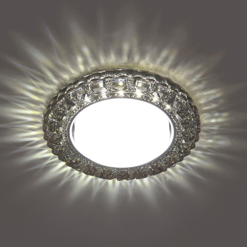 Светильник встраиваемый с белой LED подсветкой Feron CD4045 потолочный GX53 без лампы, серый, хром фото 4 Светильник встраиваемый с белой LED подсветкой Feron CD4045 потолочный GX53 без лампы, серый, хром фото 4