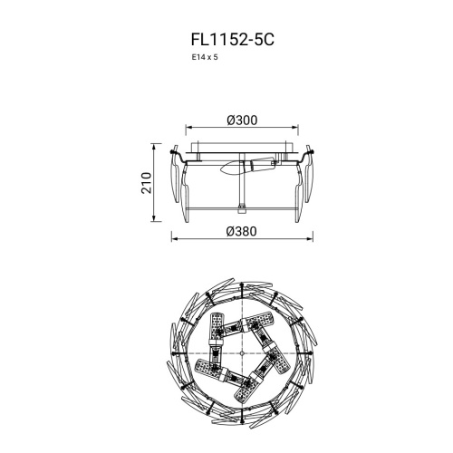 Люстра потолочная Infinita FL1152-5C фото 2