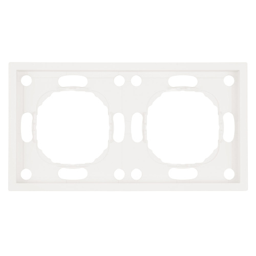 Рамка STEKKER, PFR00-5002-01 2-местная, серия Эмили, белый фарфор, soft touch