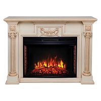 Каминокомплект LONDON/ЛОНДОН Бежевый дуб с бежевой патиной с очагом Электроочаг FIRESPACE/ФАЕРСПЕЙС 33