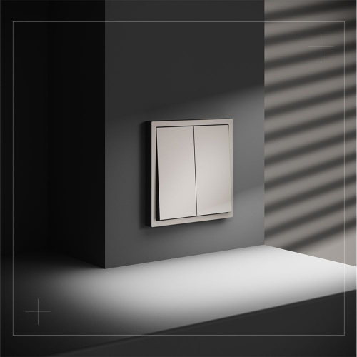 Выключатель с самовозвратом встраиваемый Voltum S70 двухклавишный 10А, (кашемир) VLS020603 фото 6