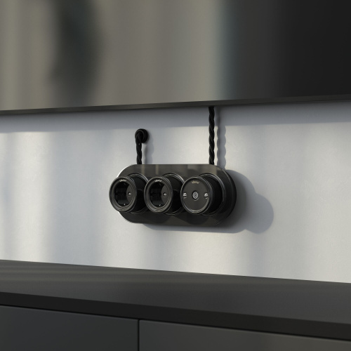 ТВ розетка черный ретро WL18-02-05 фото 3