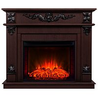 Каминокомплект PHILADELPHIA/ВЕРОНА Орех с очагом Электроочаг EVRIKA 25.5
