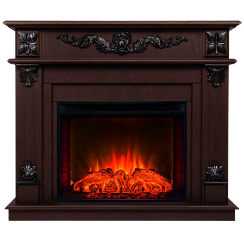 Каминокомплект PHILADELPHIA/ВЕРОНА Орех с очагом Электроочаг EVRIKA 25.5