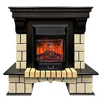 Электрокамин RealFlame Stone ML STD античный дуб c очагом Majestic Lux Black