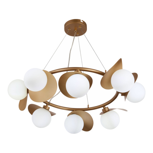 SLE220503-08 Светильник подвесной Золотистый/Белый G9 LED 8*5W BOLZANO фото 5