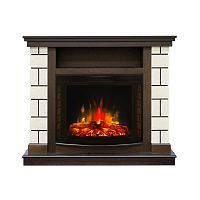 Каминокомплект SALERNO Античный дуб с очагом Электроочаг EVRIKA 25.5