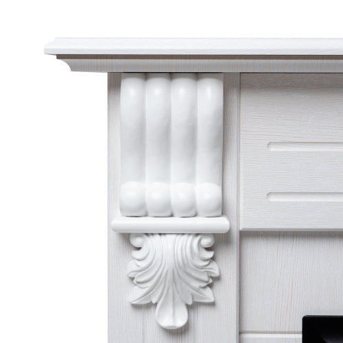 Электрокамин RealFlame Ottawa WT белое золото с очагом Fobos Lux Black фото 4