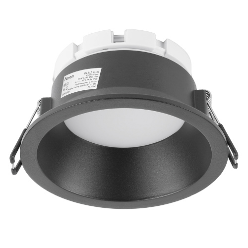Светильник потолочный встраиваемый, 15W 230V GX53, черный, круг, без лампы, DL512 фото 3