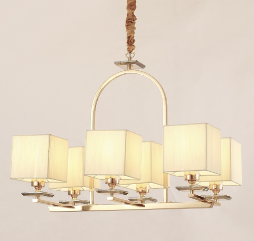 Хрустальная подвесная люстра Lumina Deco Liniano LDP 17100-6 GD фото 2