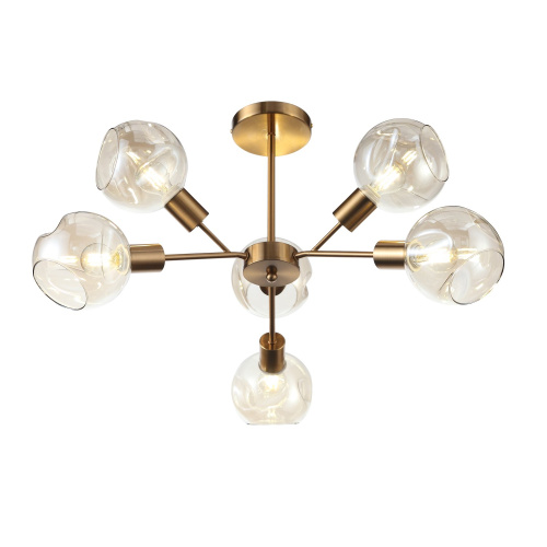 Уценка SLE155302-06 Светильник потолочный Античная медь/Янтарный E14 6*60W GENTORE фото 8