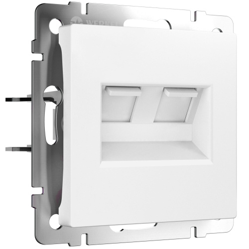 Розетка двойная Ethernet RJ-45 (белый матовый) W1181161 Розетка двойная Ethernet RJ-45 (белый матовый) W1181161