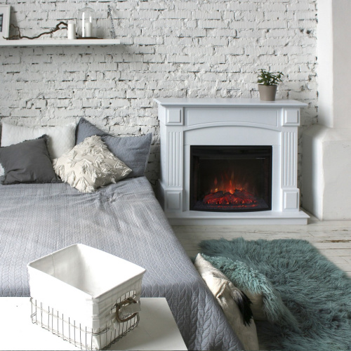 Каминокомплект CAROLINA/БОСТОН Бьянко с очагом Электроочаг EVRIKA 25.5 фото 5