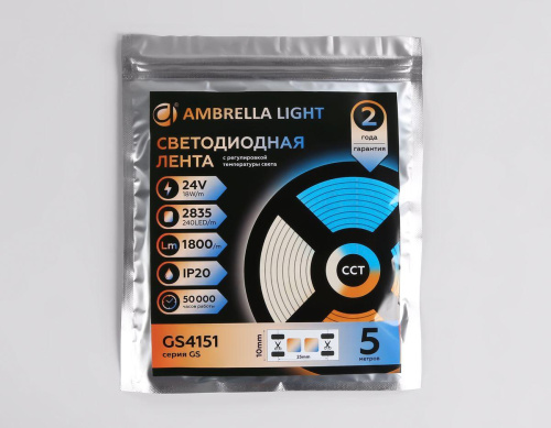 Светодиодная лента Ambrella Light 18W/m 240LED/m 2835SMD теплый - холодный белый 5M GS4151 фото 6