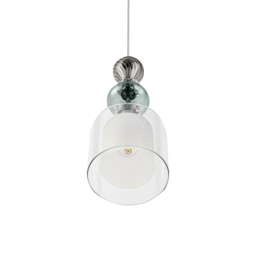 8292/1A MODERNI LN26 367 хром/белый/прозрачный, металл/стекло/хрусталь Подвес E27 1*60W 220V GANNA фото 3 8292/1A MODERNI LN26 367 хром/белый/прозрачный, металл/стекло/хрусталь Подвес E27 1*60W 220V GANNA фото 3