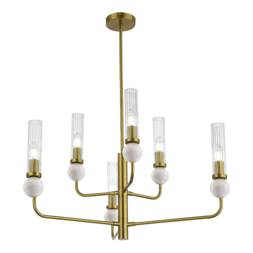 SL1244.303.06 Светильник подвесной ST-Luce латунь/прозрачный E14 6*40W MEDEA фото 4