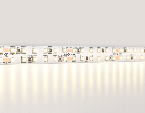 Светодиодная лента двухрядная 24В 2835 240Led 24Вт/м 3000K IP20 5м фото 2