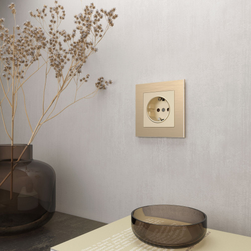 Рамка из металла на 1 пост Аluminium шампань алюминий W0011711 фото 4 Рамка из металла на 1 пост Аluminium шампань алюминий W0011711 фото 4