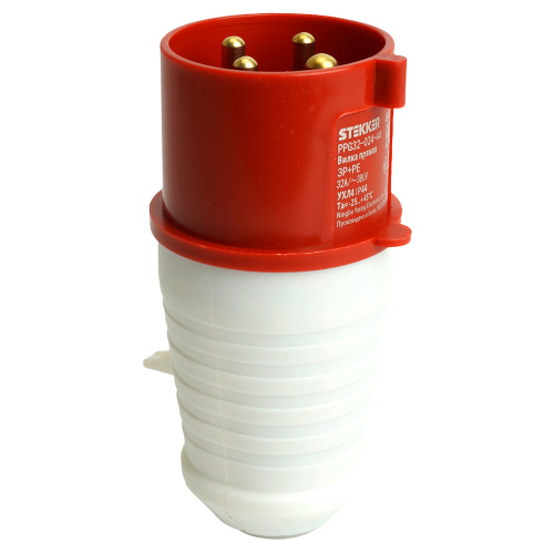 Вилка прямая ST-024 32А 380В 3P+PE IP44, PPG32-024-44, Stekker фото 5