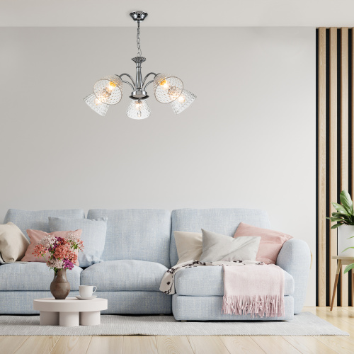 Подвесной светильник Escada 658/5PL E27*40W Chrome фото 6 Подвесной светильник Escada 658/5PL E27*40W Chrome фото 6