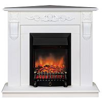 Электрокамин RealFlame Dominica Corner DN белый матовый с очагом Fobos Lux Black RC