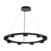 6631/75L HIGHTECH ODL24 317 металл/черный/акрил Подвесной круглой светильник IP20 LED 75W 1952Лм 3000K 220V с раздельным вкл. Верх/низ TURMAN