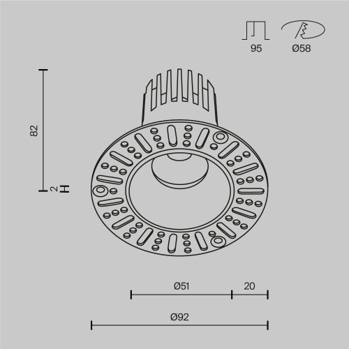 Встраиваемый светильник Technical DL124-10W-3K-TRS-B фото 11