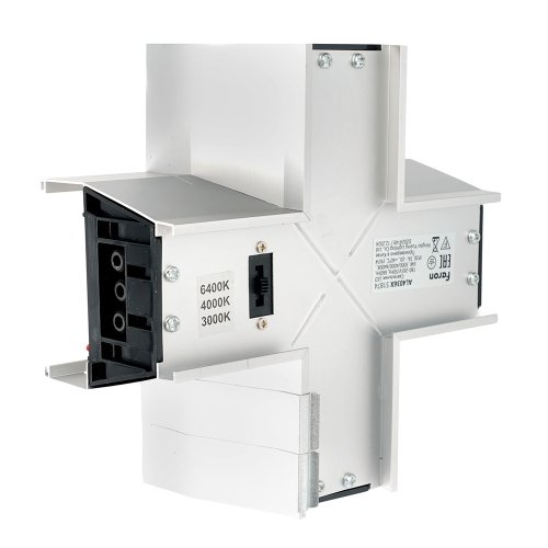 Светильник коннектор Feron AL4036X 6W 660Lm 3000К-4000К-6400K, X-образный, с ручным переключением режимов, серебро, 160*160*70мм возмож. соедин. в линию,серия RetailRay фото 7