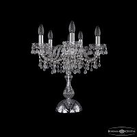 Настольная лампа с хрустальными подвесками 1410L/5/141-47 Ni V0300 Bohemia Ivele Crystal (Богемия Ивеле Кристалл)