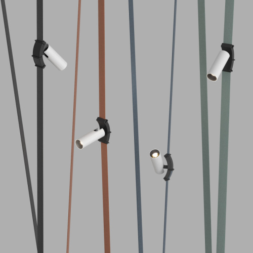 DK5547-BW+BK Поворотный светильник для трека-ремня Belty, серия Spot, со светодиодом, D35*L126.5мм, 48V DC, 7W, RA90, 30°, 3000K, IP20, белый с черным, алюминий фото 2