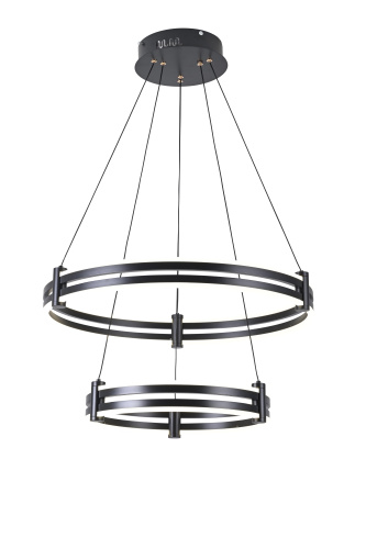 Люстра подвесная каскадная черная LED 125Вт D60+40см Zortes DUBLE-R ZRS.30514.09 фото 6