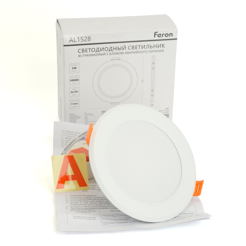 Светильник светодиодный Feron AL1528 с БАП в пластиковом корпусе 9W 4000K белый фото 5